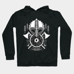 Viking Helm with Axes and shield Hoodie